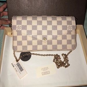 Louis Vuitton felicie bag only Damier Azur